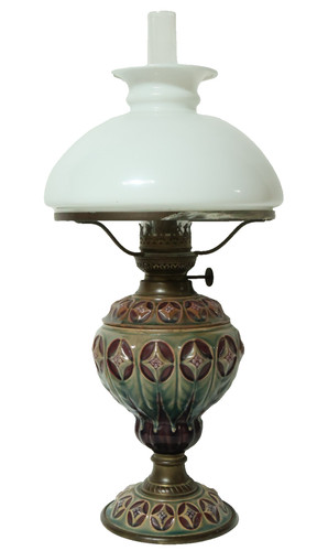 Alte majolika petroleumlampe - alte,