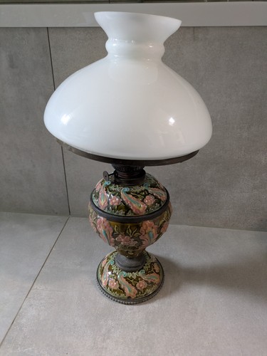 Antik petroleumlampe majolika - antik,
