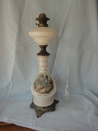 Antike petroleumlampe glas - antike,