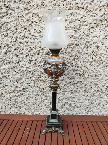 Grosse antike petroleumlampe - antike,