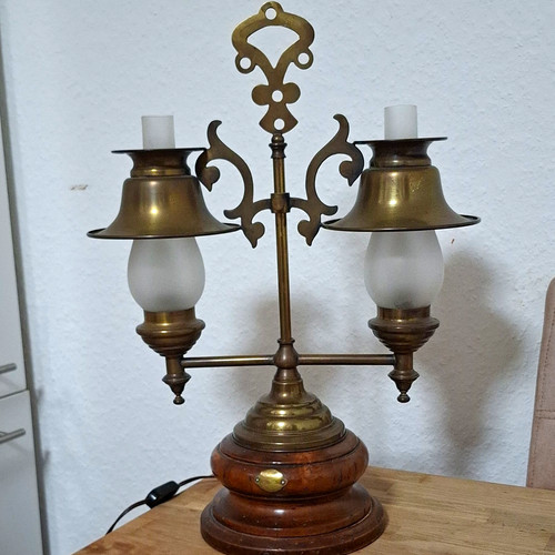 Vintage tischlampe zweiflammig - tischlampe,